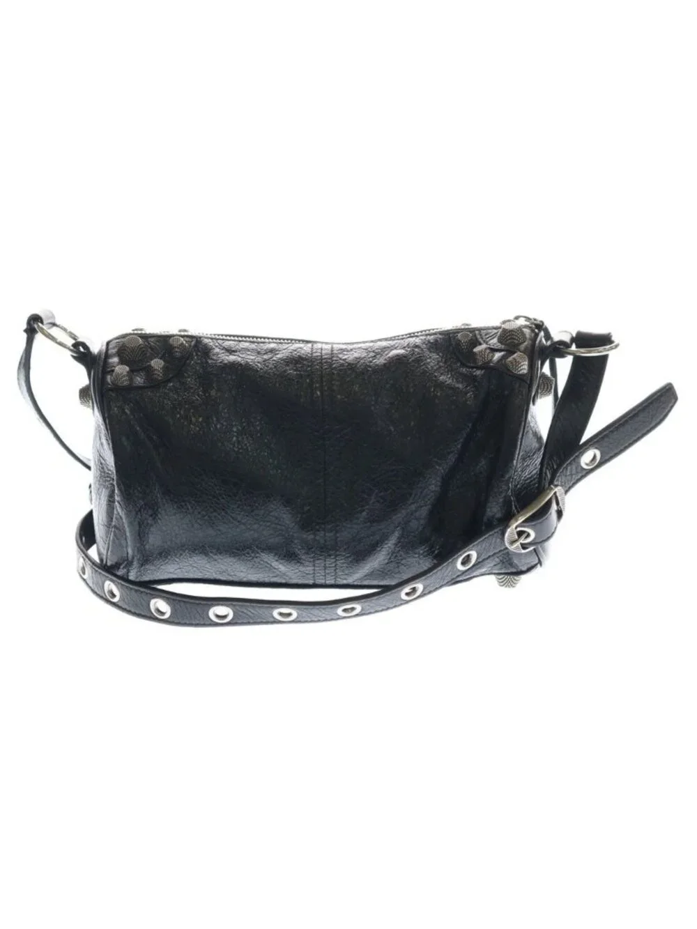 Balenciaga le Cagole Cylinder le Leather Shoulder Bag Black